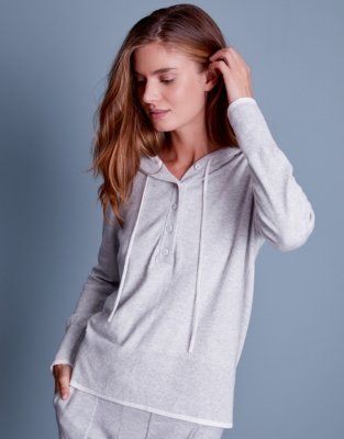 white company cashmere hoodie