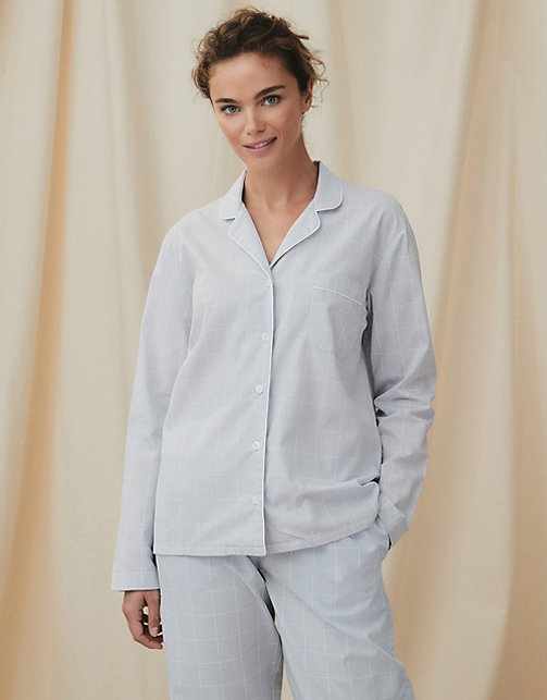 Cotton Check Pajama Shirt | Pajamas | The White Company US