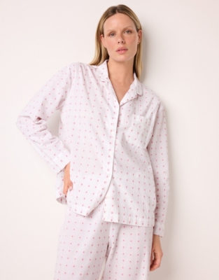 Cotton Classic Button Through Daisy Jacquard PJ Set