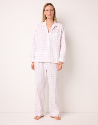 Cotton Classic Button Through Daisy Jacquard PJ Set