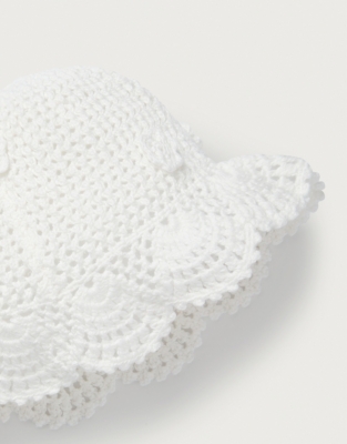Cotton Crochet Flower Hat (0–6yrs)