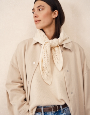 Cotton Crochet Neck Scarf 