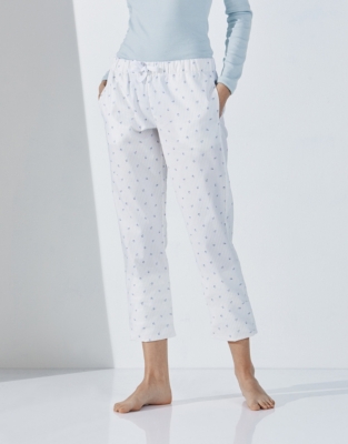 Cotton Cropped Pyjama Bottoms Nightwear & Robes Sale The White