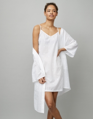 Cotton Daisy Embroidered Nightie | Nightwear & Robes Sale | The White ...