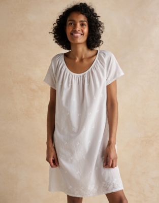 Cotton Ditsy Embroidered Nightgown Nightgowns The White Company US