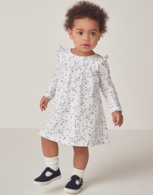 Cotton Ditsy Floral Jersey Dress (0–18mths)