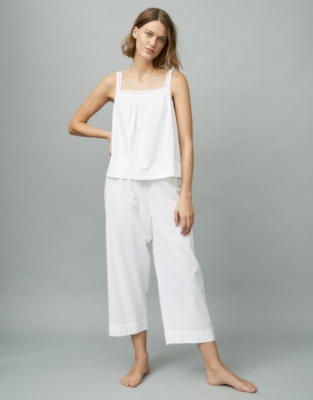 Cotton Dobby LaceStrap Pajama Set Pajamas The White Company US