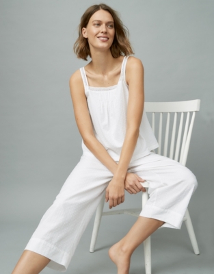 Cotton Dobby LaceStrap Pyjama Set New In Nightwear The White