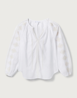 Cotton Embroidered Boho Blouse Clothing Sale The White Company UK