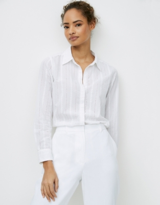 Cotton Embroidered Shirt Tops & TShirts The White Company UK