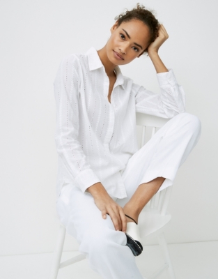 Cotton Embroidered Shirt | Tops & T-Shirts | The White Company UK
