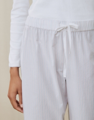 Cotton FineStripe Pajama Bottoms Pajamas The White Company US