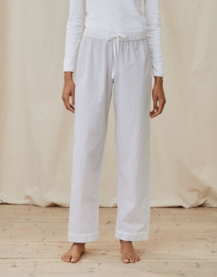 Cotton FineStripe Pajama Bottoms Pajamas The White Company US
