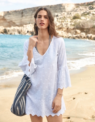 Cotton Fluted Sleeve Kaftan | All Clothing Sale | The White Company US
