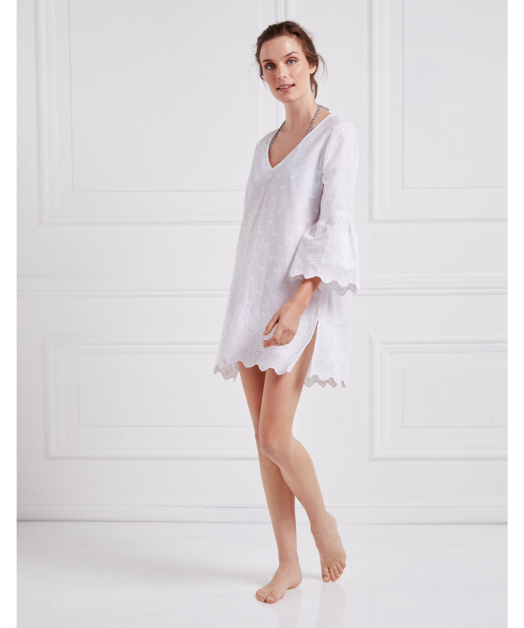 Cotton Fluted Sleeve Kaftan | All Clothing Sale | The White Company US