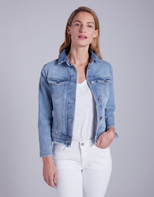 Cotton Frayed Denim Jacket | Clothing Sale | The White Company UK