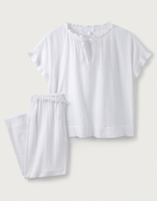 Cotton Frill Pyjama Set | Nightwear & Robes Sale | The White Company UK