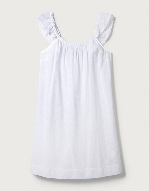 Cotton Frill Sleeve Embroidered Nightgown | Nightgowns | The White ...