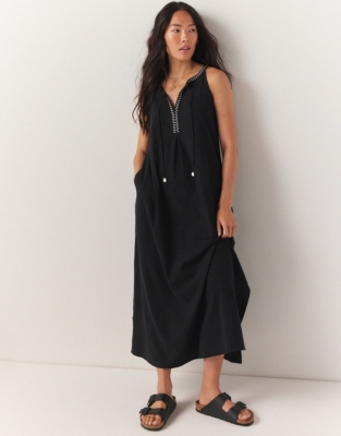 Black gauze outlet maxi dress