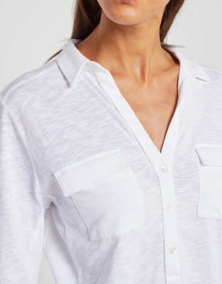 half button shirt womens