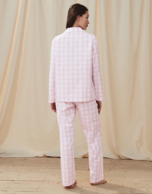 Cotton Pink Gingham Pajama Bottoms