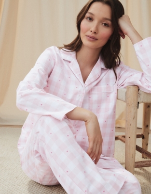 Cotton Heart Gingham Pajama Set | Pajamas | The White Company US