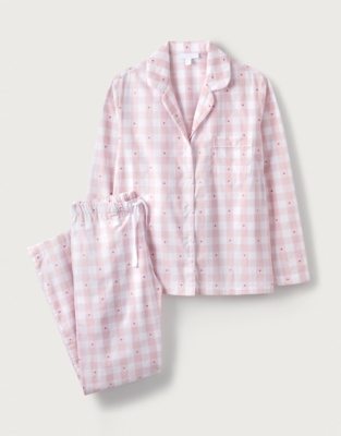 Cotton Heart Gingham Pyjama Set | Pyjamas | The White Company UK