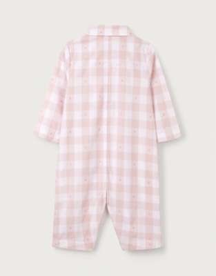 Cotton Heart Gingham Sleepsuit (0–24mths)