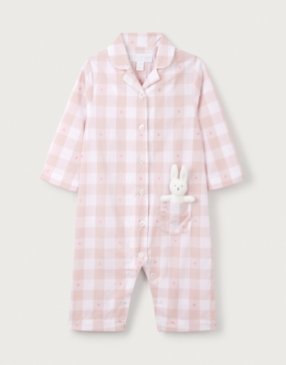 Cotton Heart Gingham Sleepsuit (0–24mths)