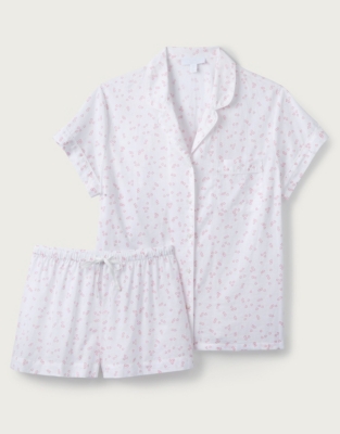 Cotton Heart Print Short Pajama Set | Pajamas | The White Company US