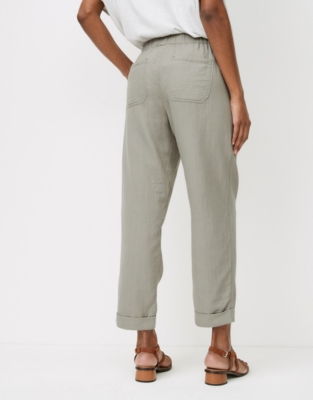 Cotton Herringbone Trousers 