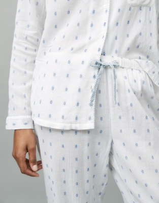 Cotton Jacquard Pyjama Set | New In Nightwear | The White Company UK