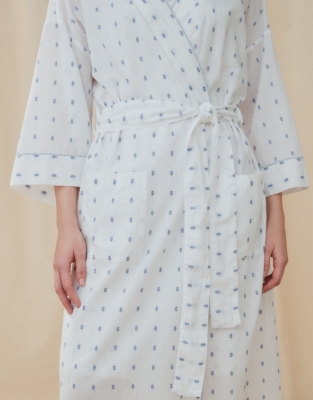Cotton Jacquard Robe Nightwear & Robes Sale The White Company UK
