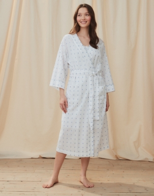 Cotton Jacquard Robe Nightwear & Robes Sale The White Company UK
