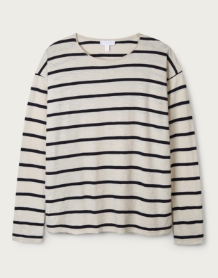 Cotton Jersey Boxy Breton Stripe T-Shirt | Clothing Sale | The White ...