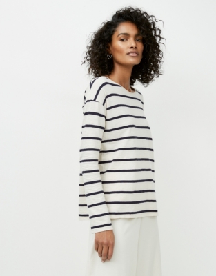 Cotton Jersey Boxy Breton Stripe T-Shirt | Clothing Sale | The White ...