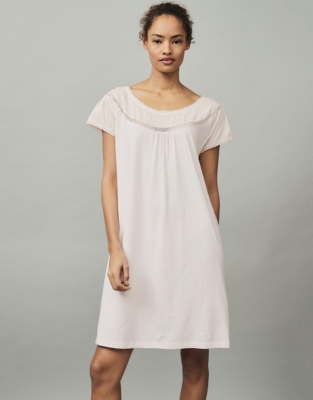 Cotton Jersey Embroidered Nightgown Nightgowns The White Company US