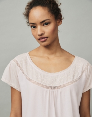 Cotton Jersey Embroidered Nightie Nightwear & Robes Sale The White