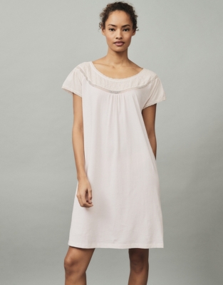 Cotton Jersey Embroidered Nightie Nightwear & Robes Sale The White