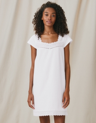 CottonJersey LaceTrim Nightie Nightwear The White Company UK