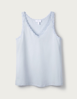 Cotton Jersey Lace-Trim Pyjama Vest | Nightwear & Robes Sale | The ...