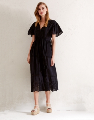 black lace boho dress