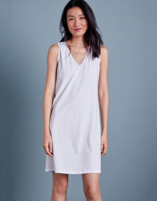 Cotton Lace Trim Jersey Nightgown