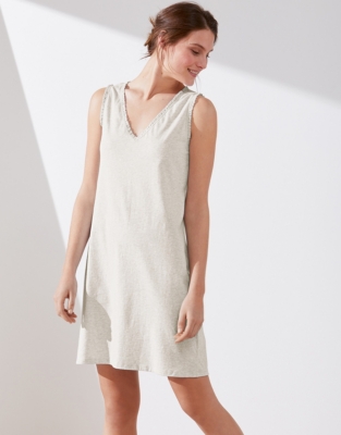 Cotton Lace Trim Jersey Nightie Nightwear & Robes Sale The White