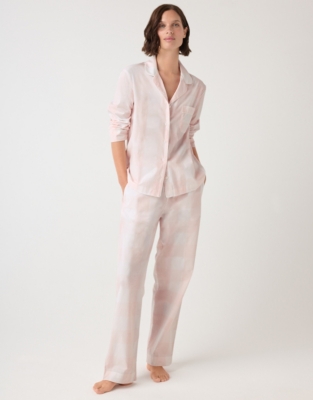 Cotton Large Check Pyjama Shirt