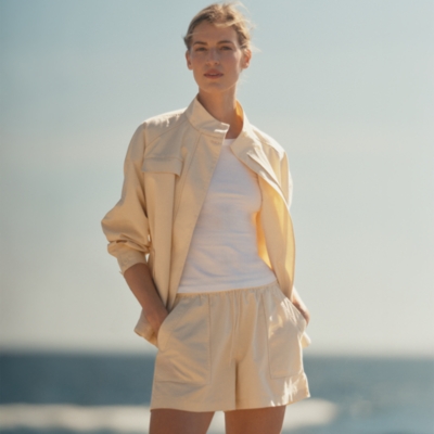 Cotton Linen Blend Shorts