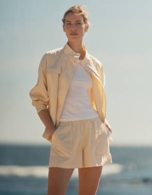 Cotton Linen Blend Shorts