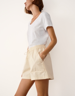 Cotton Linen Blend Shorts