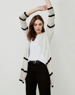 Cotton-Linen Stripe Coatigan | Clothing Sale | The White Company UK