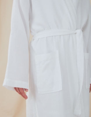 Waffle dressing clearance gown white company